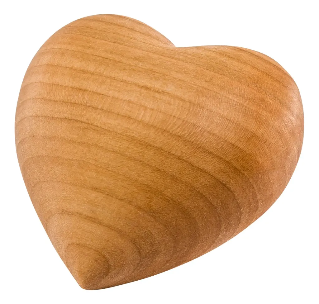 Holzherz mit Aschefüllung
