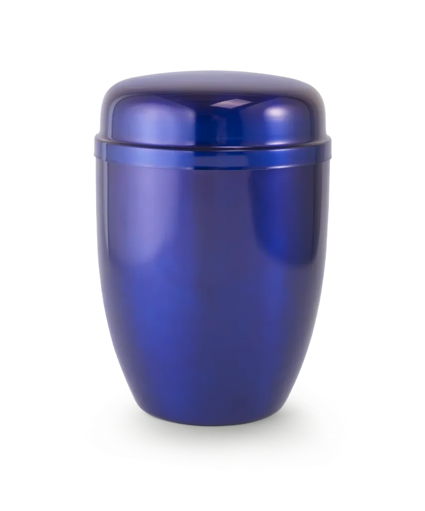 Stahlurne "Cestal",blau glänzend